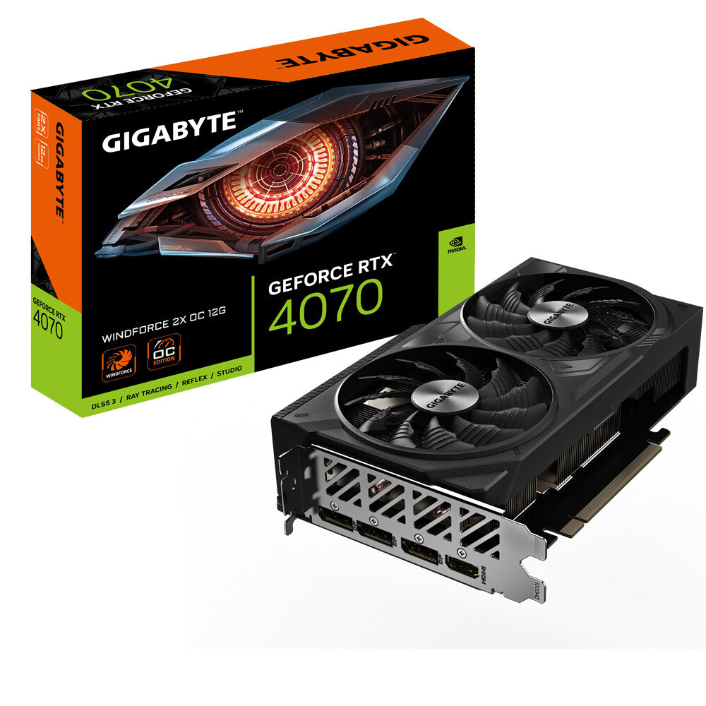 Gigabyte WINDFORCE 2X OC 12G - NVIDIA 12 GB GDDR6X GeForce RTX 4070 graphics card