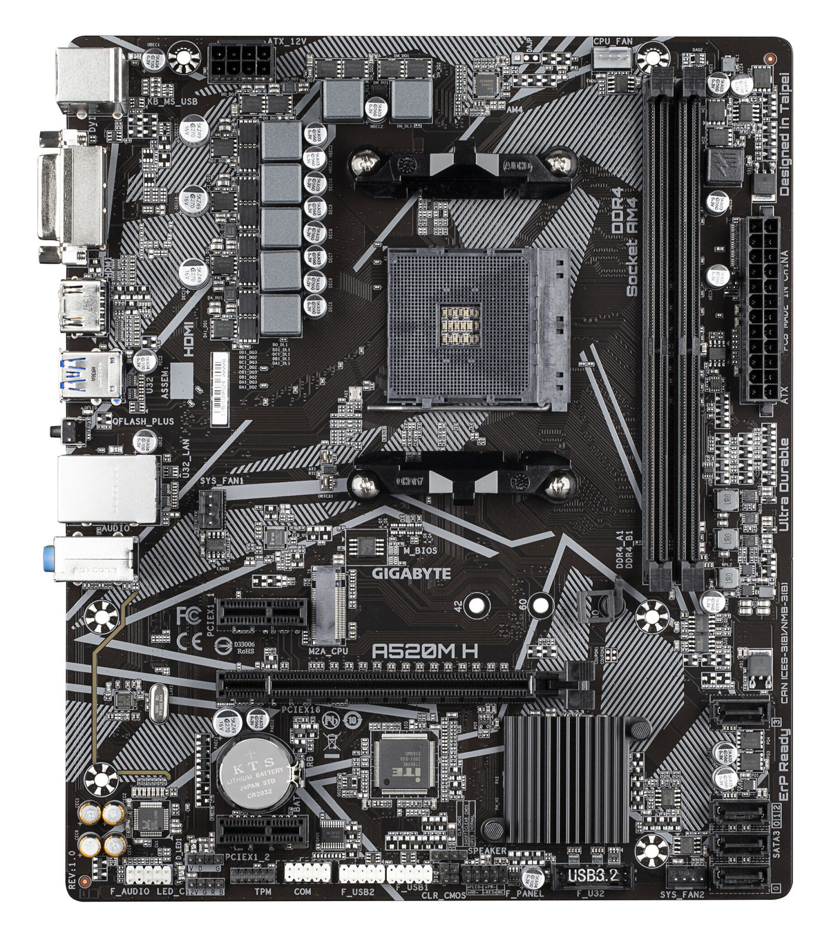 Gigabyte A520M H Micro ATX motherboard - AMD A520 Socket AM4