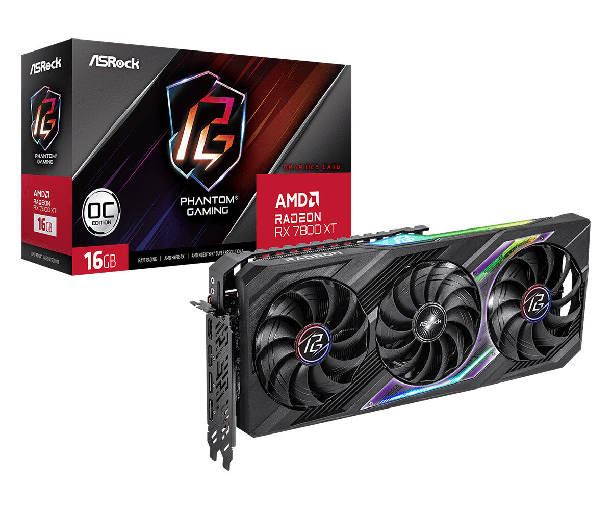 Asrock Phantom Gaming OC - AMD 16 GB GDDR6 Radeon RX 7800 XT graphics card