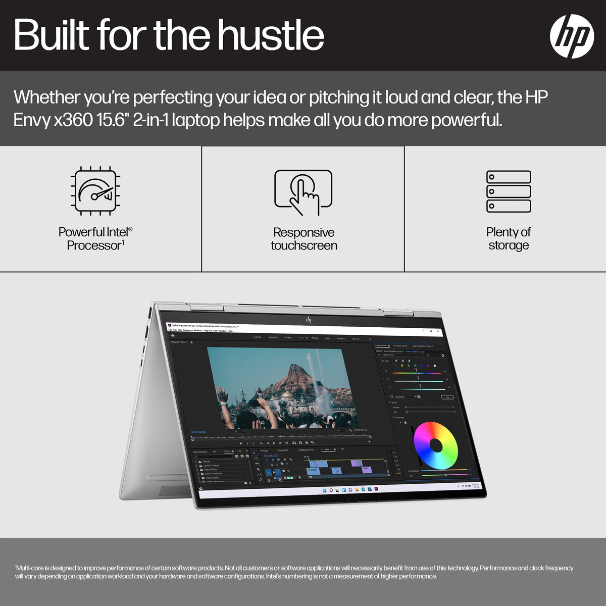 HP ENVY x360 Hybrid (2-in-1) - 39.6 cm (15.6&quot;) - Touchscreen - Intel® Core™ i5-1335U - 8 GB LPDDR5-SDRAM - 512 GB SSD - Wi-Fi 6E - Windows 11 Home - Silver