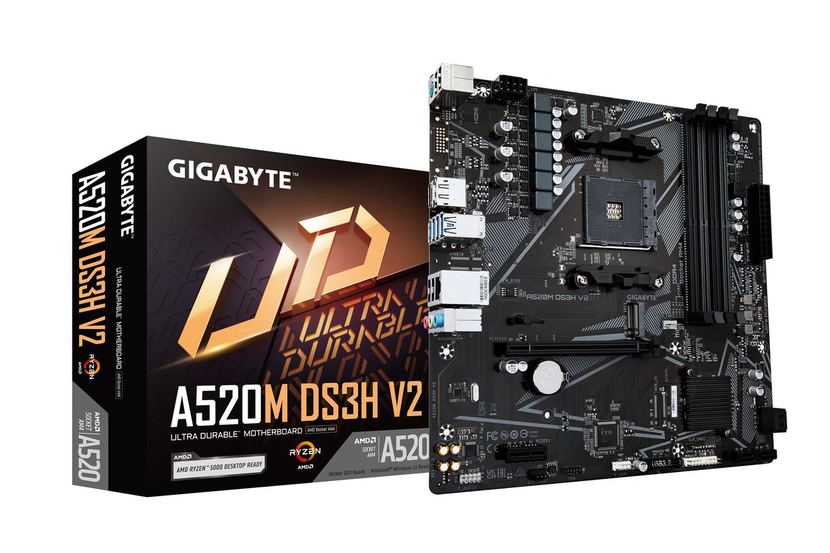 Gigabyte A520M DS3H V2 micro ATX motherboard - AMD A520 Socket AM4