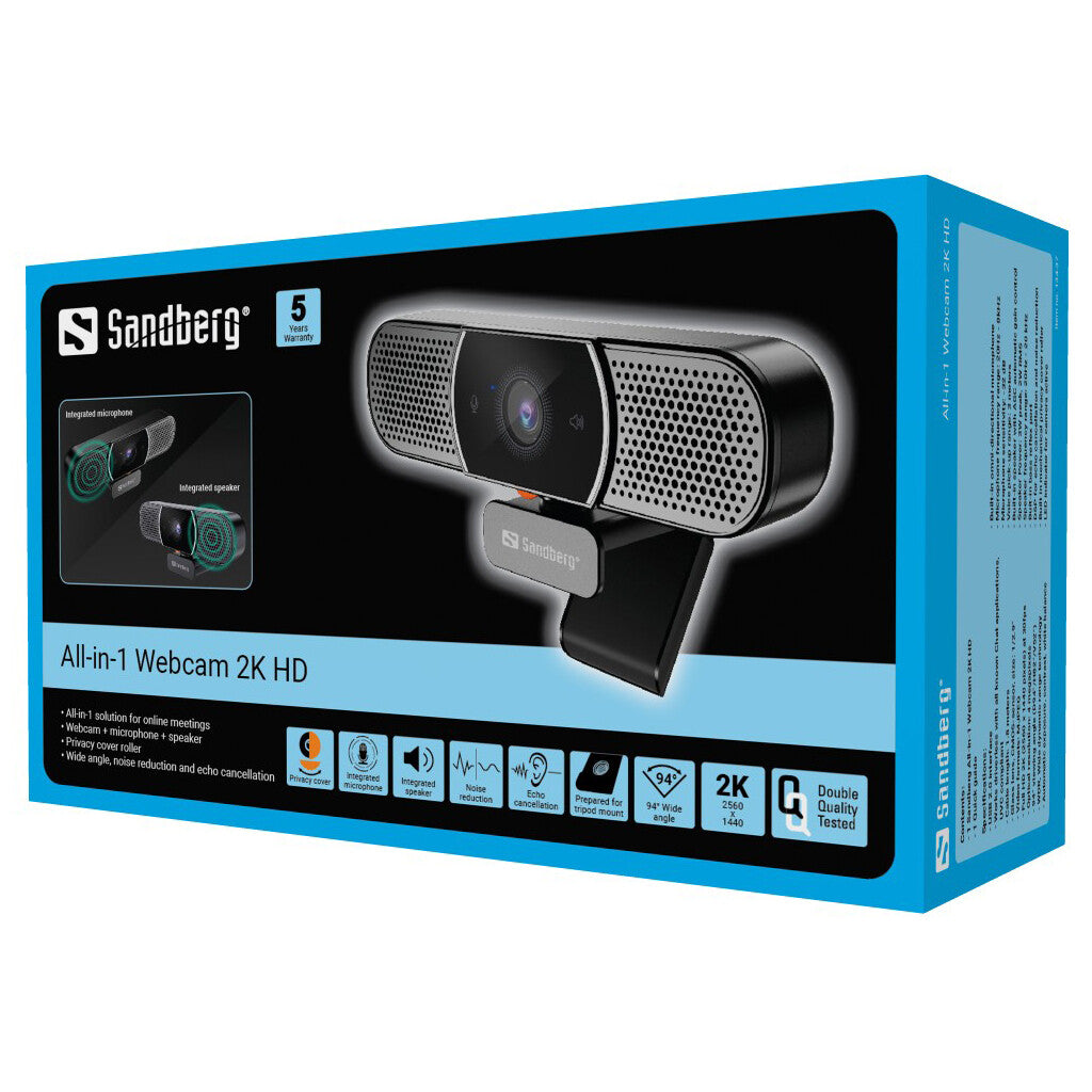 Sandberg All in 1 - 2K HD USB Webcam