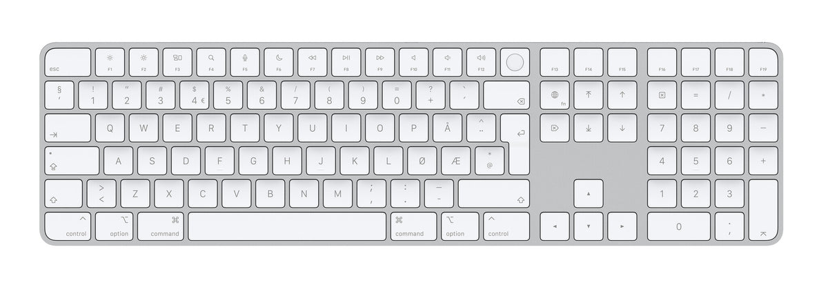 Apple Magic - USB Wired + Bluetooth Keyboard in White (QWERTZ Norwegian)