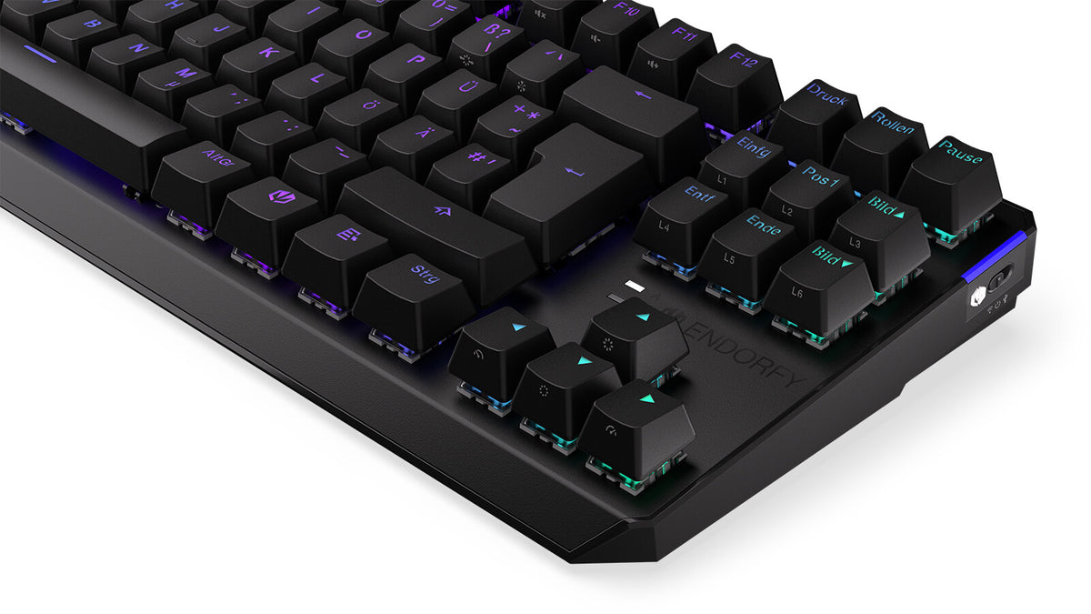 ENDORFY Thock TKL - USB Wired + RF Wireless RGB Mechanical Keyboard in Black (QWERTZ German)