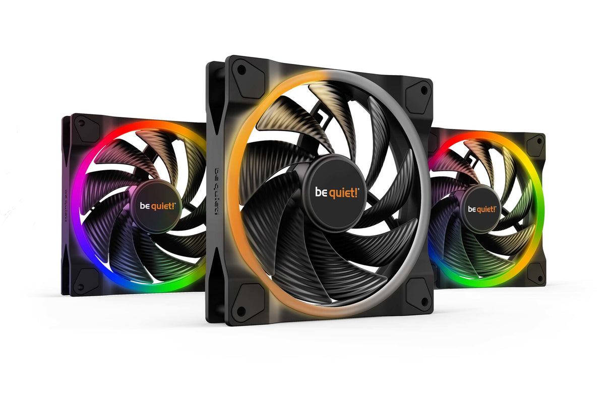 be quiet! Light Wings ARGB PWM High Speed - Computer Case Fan in Black - 140mm (Pack of 3)