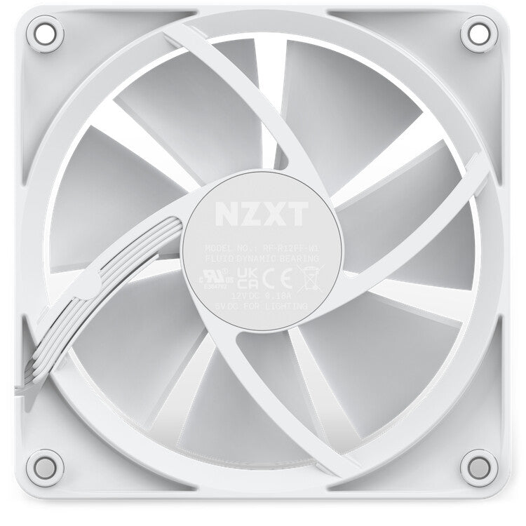 NZXT F120 RGB - Computer Case Fan in White - 120mm (Pack of 3)