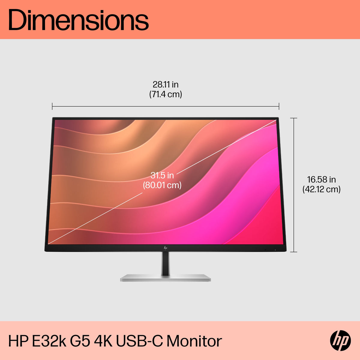 HP E32k G5 - 80 cm (31.5&quot;) - 3840 x 2160 pixels - 4K UHD LED Monitor