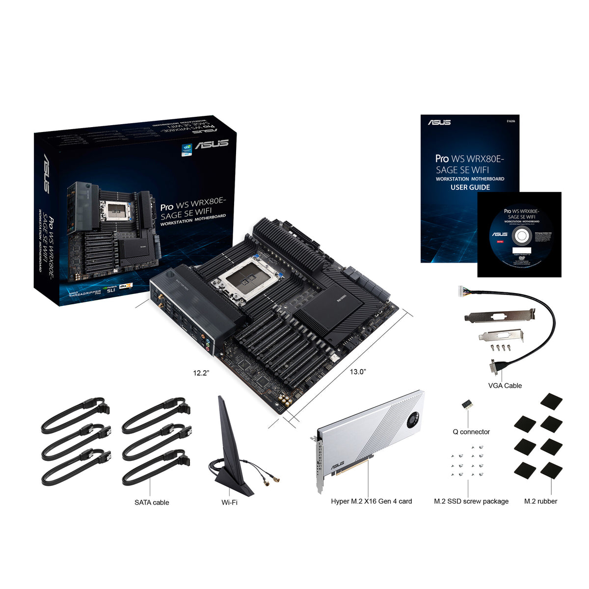 ASUS Pro WS WRX80E-SAGE SE WIFI II Extended ATX motherboard - AMD WRX80 Socket sWRX8