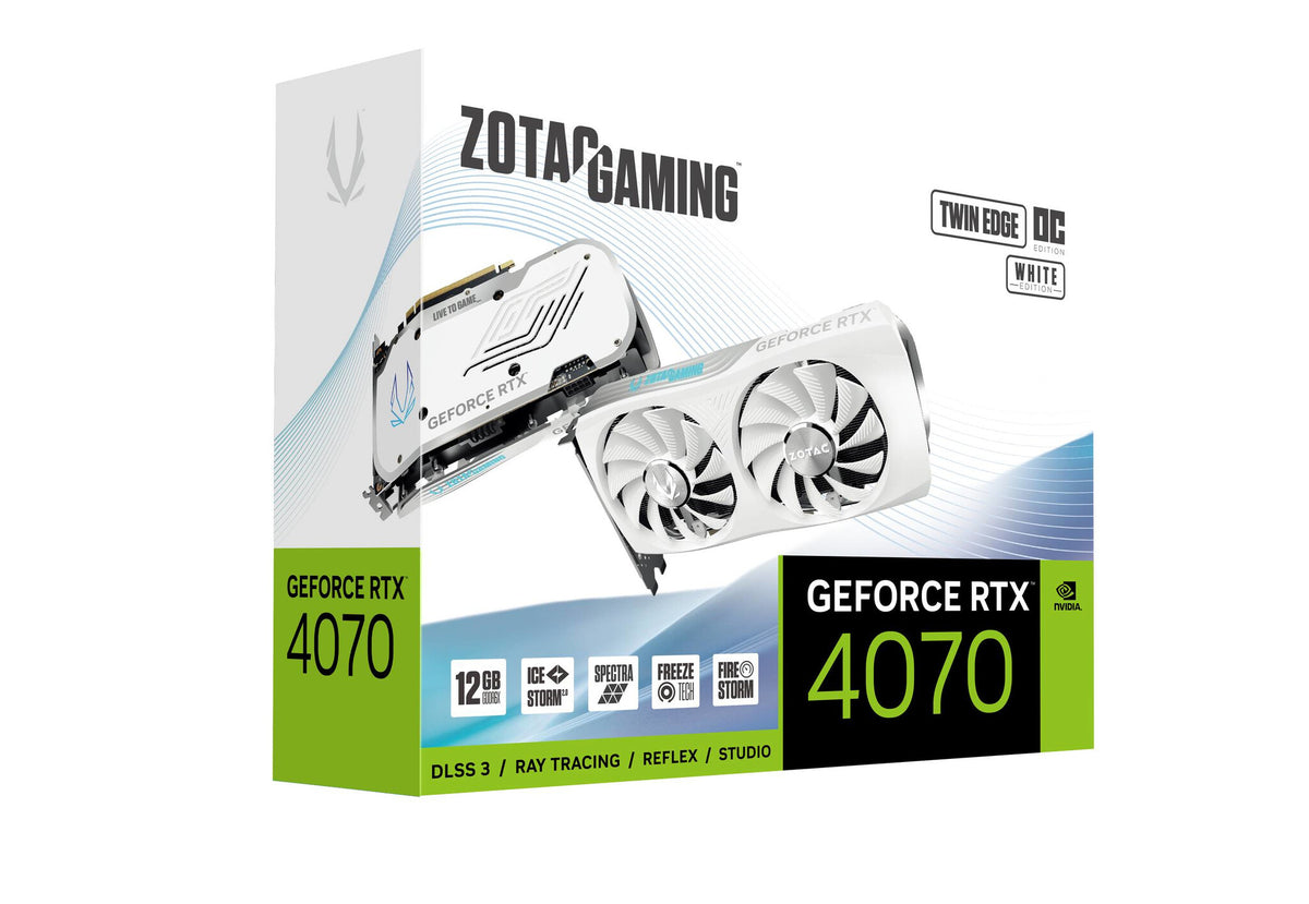 Zotac GAMING Twin Edge OC &quot;White Edition&quot; - NVIDIA 12 GB GDDR6X GeForce RTX 4070 graphics card