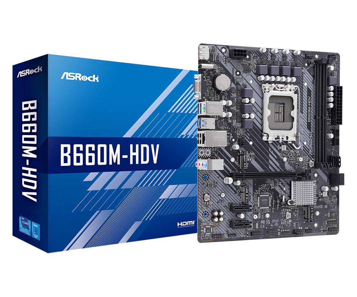 Asrock B660M-HDV micro ATX motherboard - Intel B660 LGA 1700