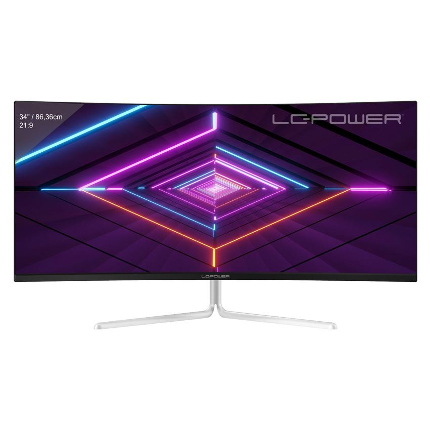 LC-Power LC-M34-UWQHD-100-C-V3 computer monitor 86.4 cm (34&quot;) 3440 x 1440 pixels UltraWide Quad HD LCD White