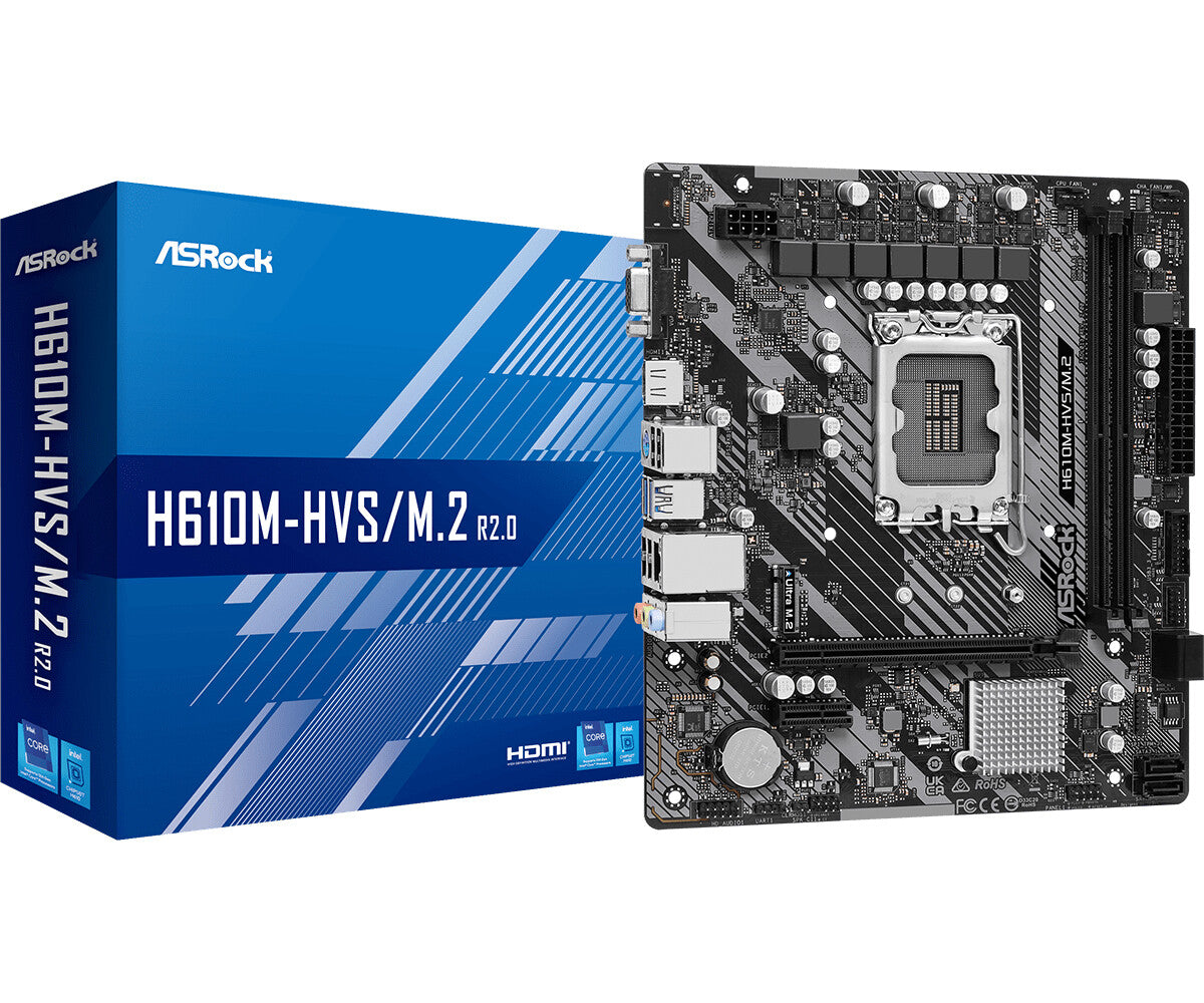 Asrock H610M-HVS/M.2 R2.0 micro ATX motherboard - Intel H610 LGA 1700