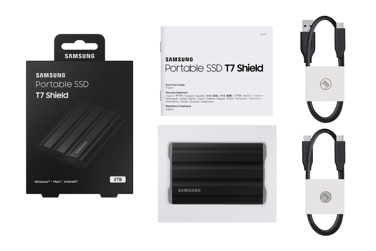 Samsung Portable SSD T7 Shield in Black - 2 TB