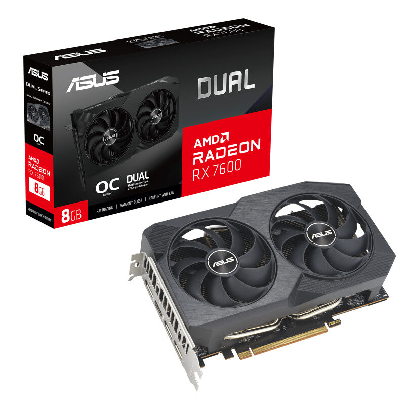 ASUS Dual OC 8G V2 - AMD 8 GB GDDR6 Radeon RX 7600 graphics card