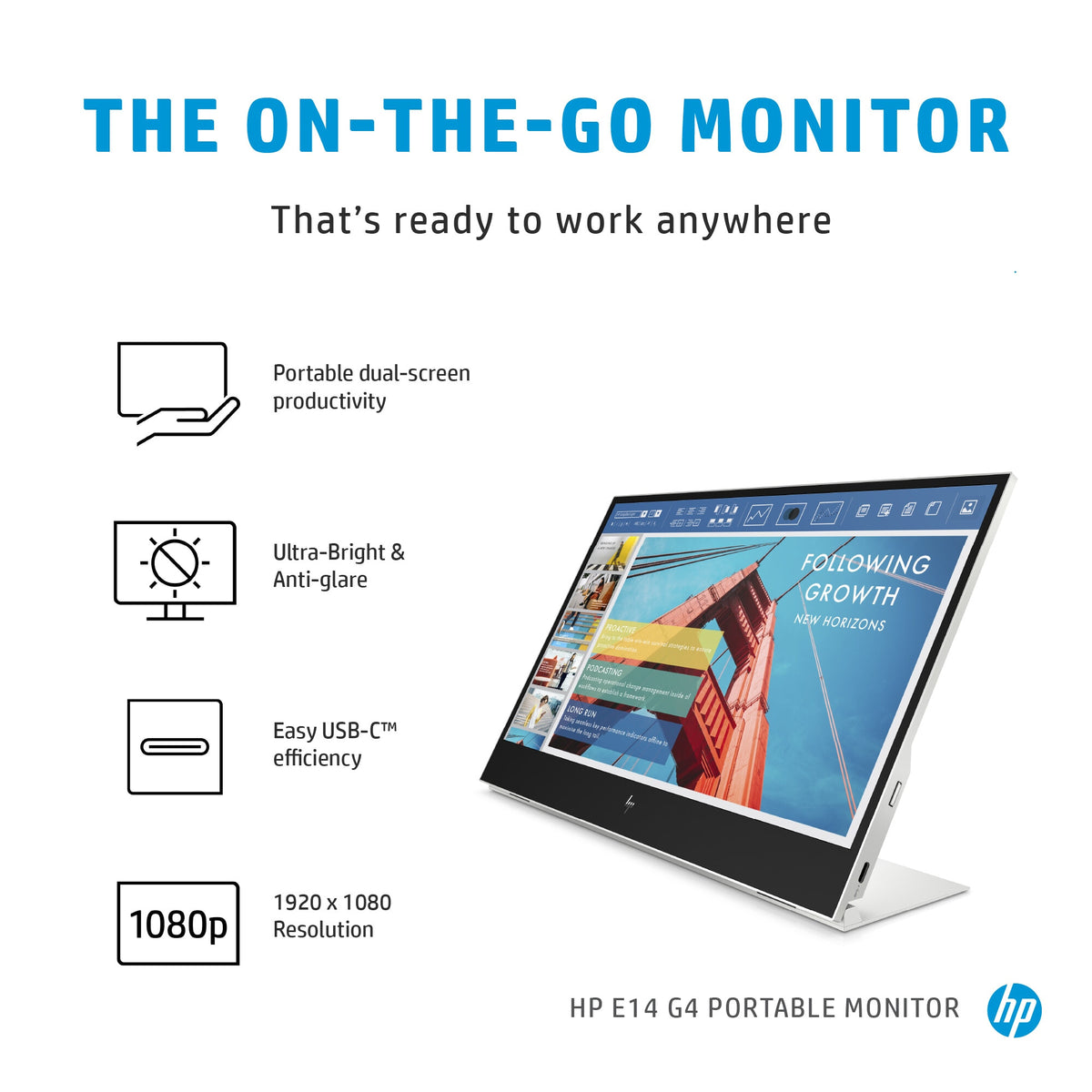 HP E-Series E14 G4 - 35.6 cm (14&quot;) - 1920 x 1080 pixels Full HD LED Monitor