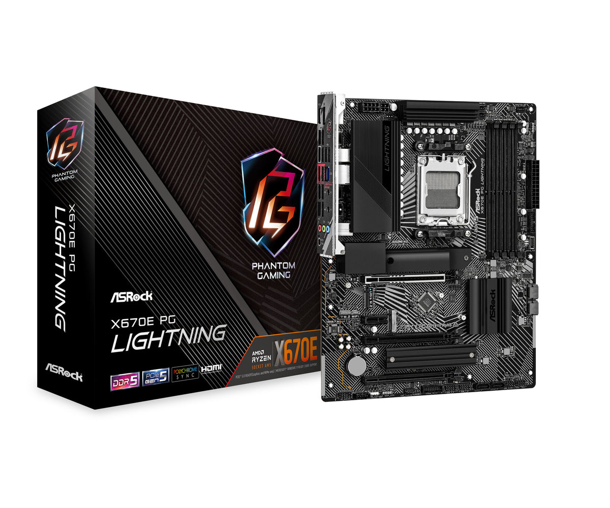 Asrock X670E PG LIGHTNING ATX motherboard - AMD X670 Socket AM5