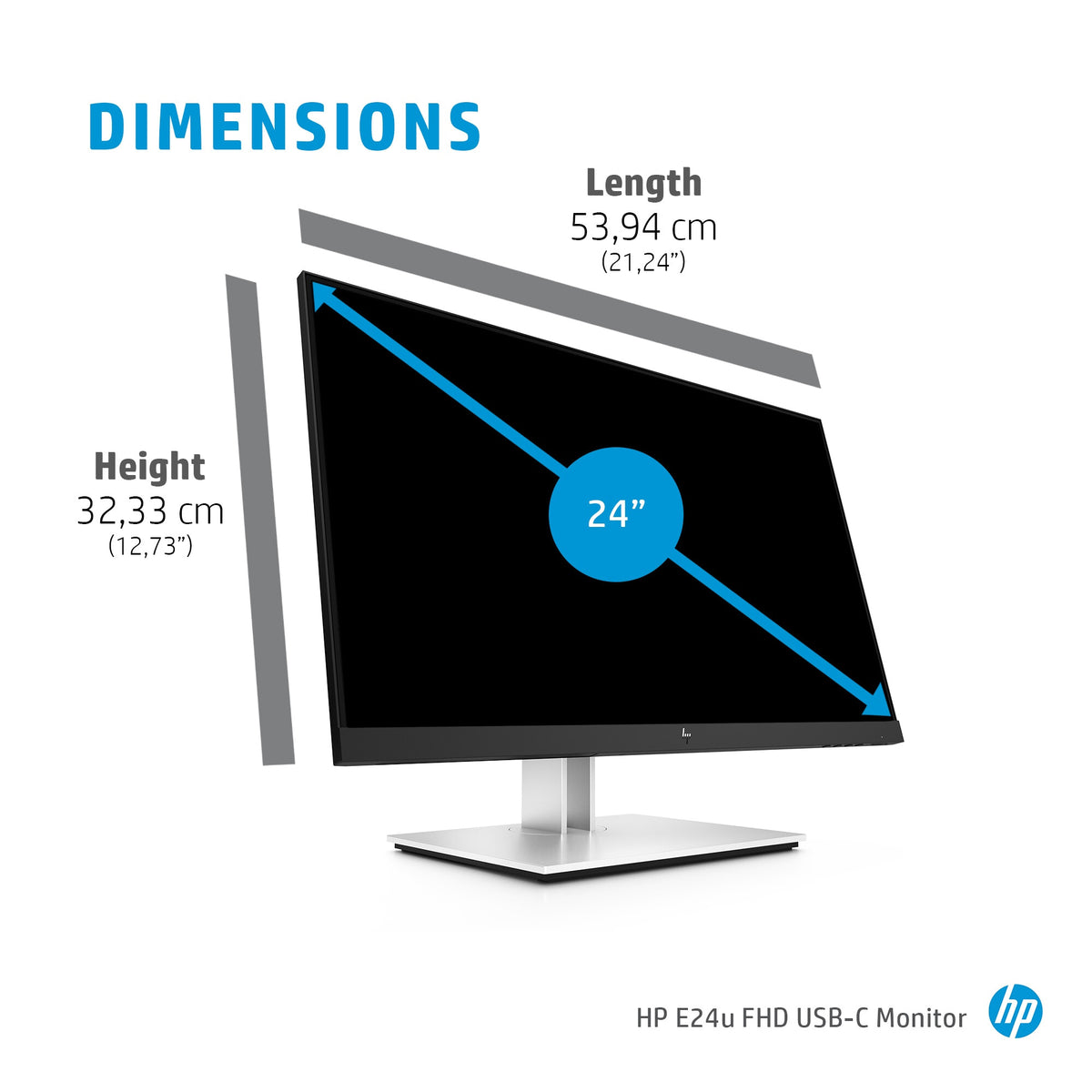 HP E24U G4 - 60.5 cm (23.8&quot;) - 1920 x 1080 pixels Full HD LCD USB-C Hub Monitor