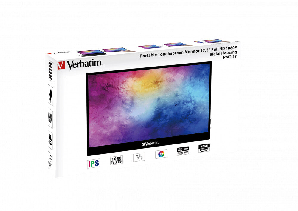 Verbatim 49593 - 43.9 cm (17.3&quot;) - 1920 x 1080 pixels Full HD Touchscreen Monitor