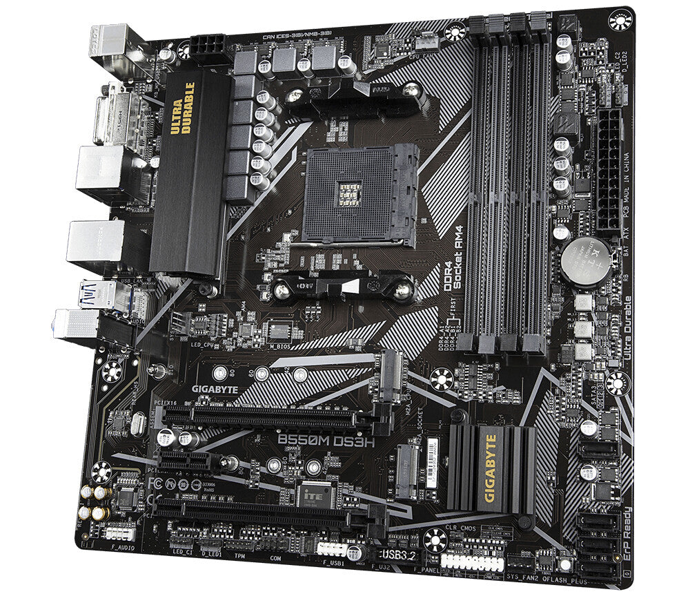 Gigabyte B550M DS3H micro ATX motherboard - AMD B550 Socket AM4