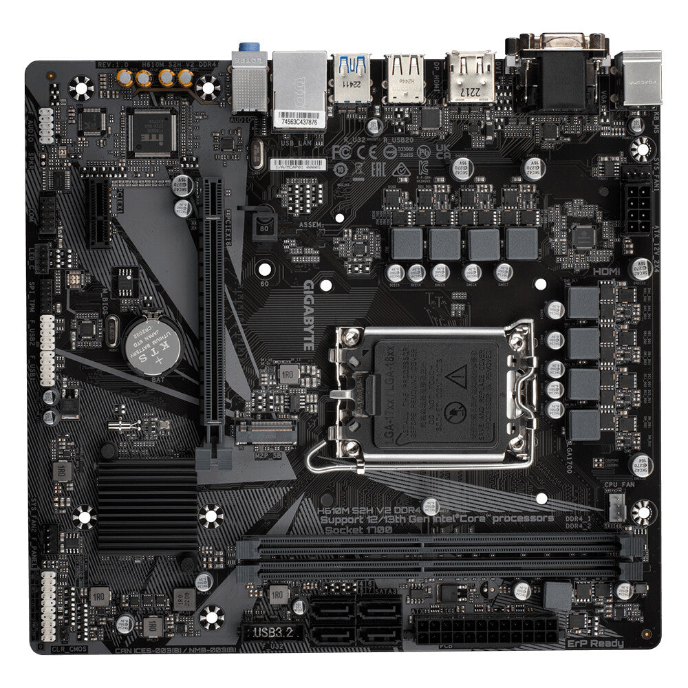 Gigabyte H610M S2H V2 DDR4 (rev. 1.0) micro ATX motherboard - Intel H610 Express LGA 1700