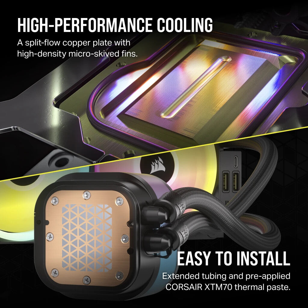 Corsair iCUE H150i RGB - All-in-one Liquid Processor Cooler in Black - 360mm