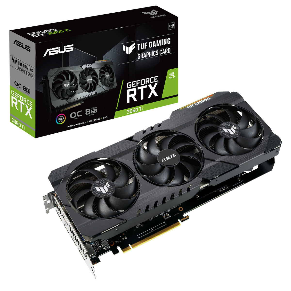 ASUS TUF Gaming V2 OC - NVIDIA 8 GB GDDR6 GeForce RTX 3060 Ti graphics card