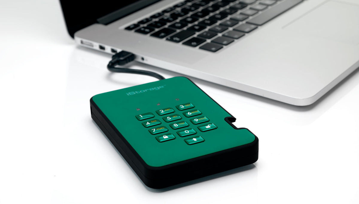 iStorage diskAshur2 - Secure Encrypted External solid state drive in Green - 128 GB