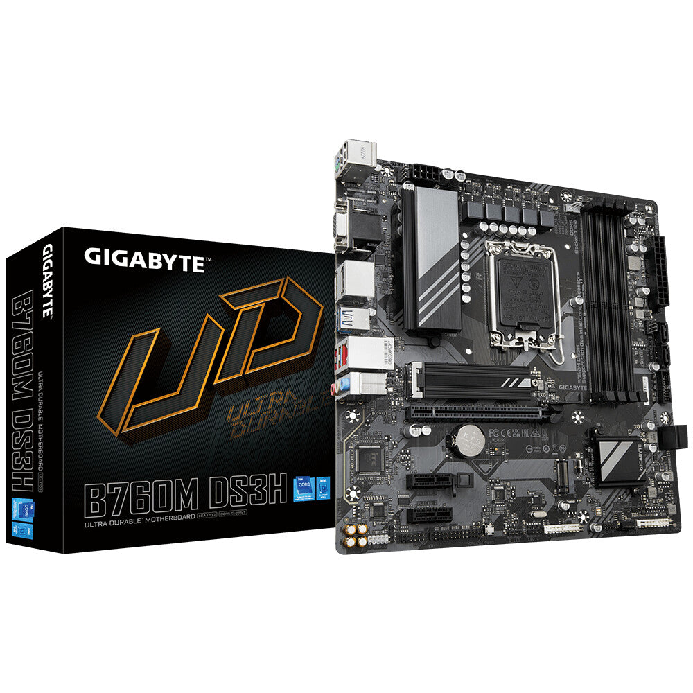 Gigabyte B760M DS3H Micro ATX motherboard - Intel B760 Express LGA 1700