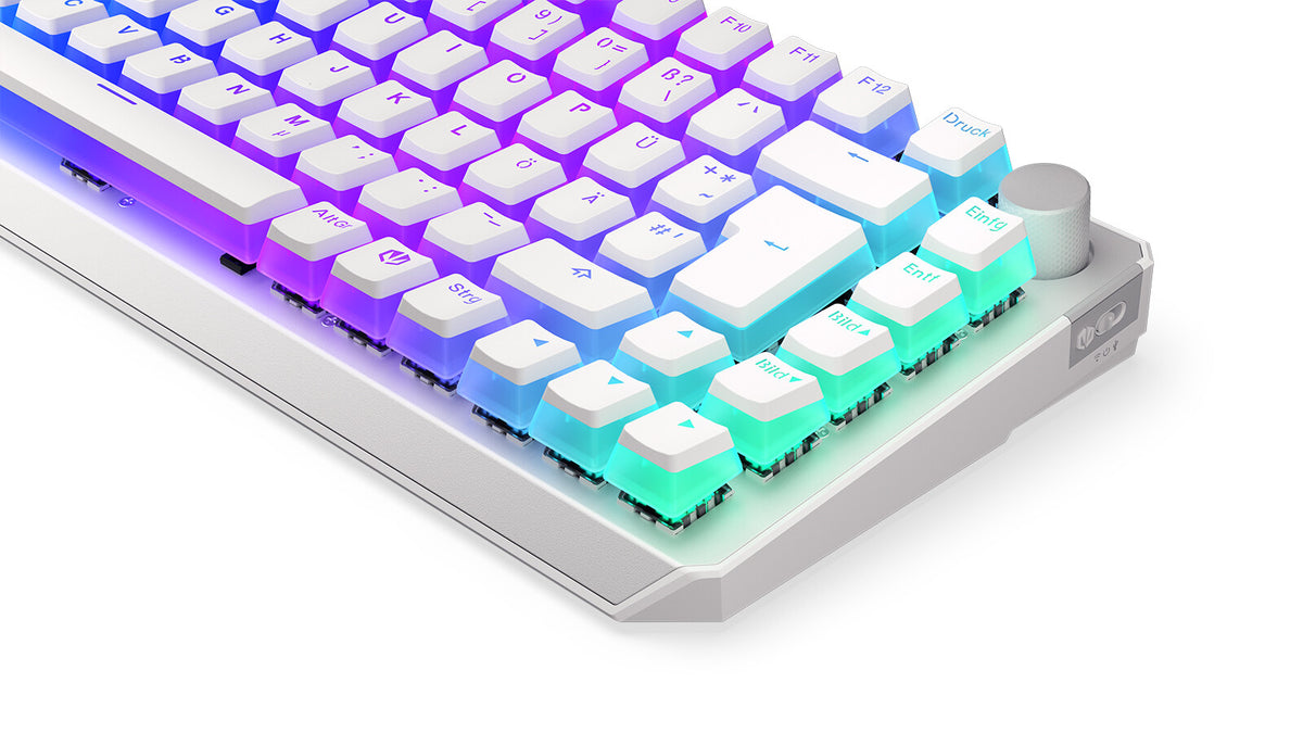 ENDORFY Thock 75% - USB Wired + RF Wireless RGB Mechanical Keyboard in White (QWERTZ German)