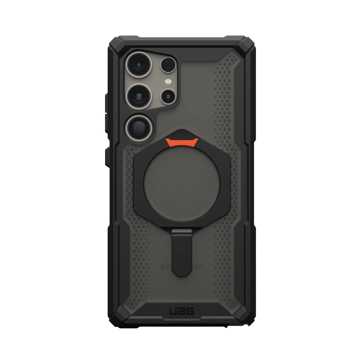 Urban Armor Gear Plasma XTE mobile phone case for Galaxy S24 Ultra in Black / Orange