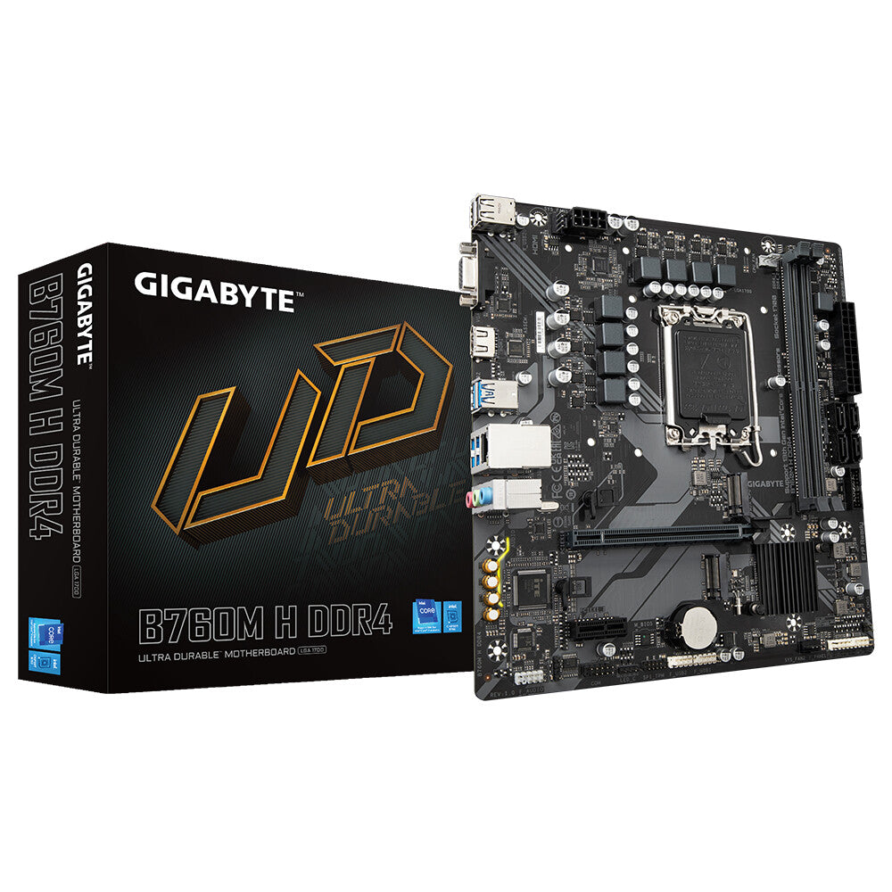 Gigabyte B760M H DDR4 (rev. 1.0) micro ATX motherboard - Intel B760 Express LGA 1700