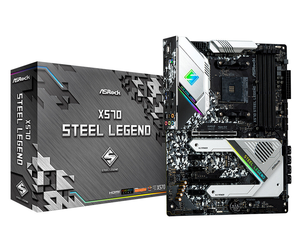 Asrock X570 Steel Legend ATX motherboard - AMD X570 Socket AM4