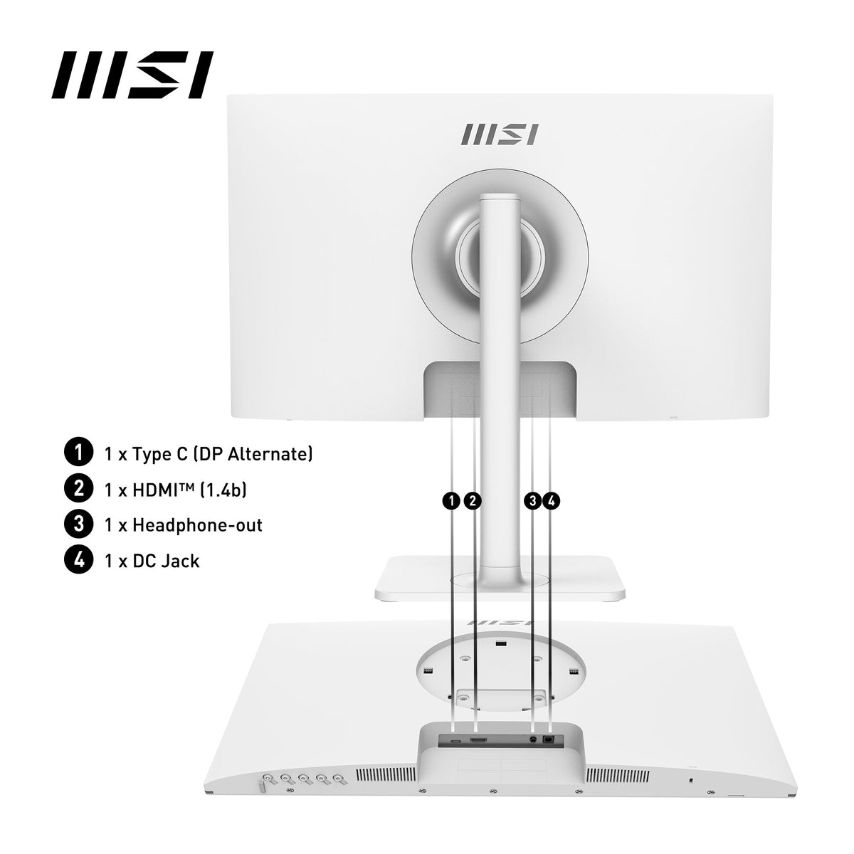 MSI Modern MD2412PW - 60.5 cm (23.8&quot;) - 1920 x 1080 pixels FHD Monitor