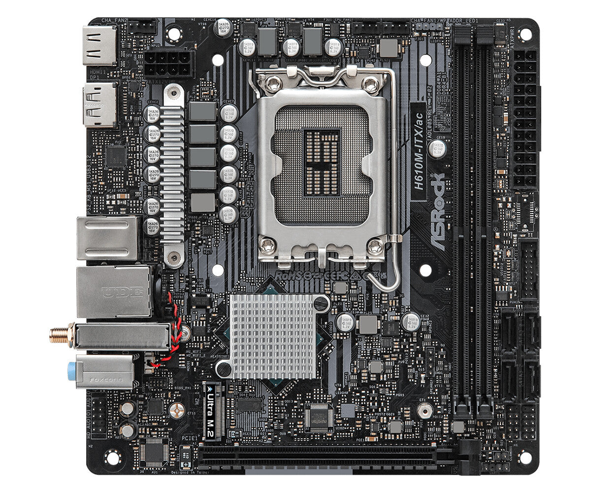 Asrock H610M-ITX/ac mini ITX motherboard - Intel H610 LGA 1700