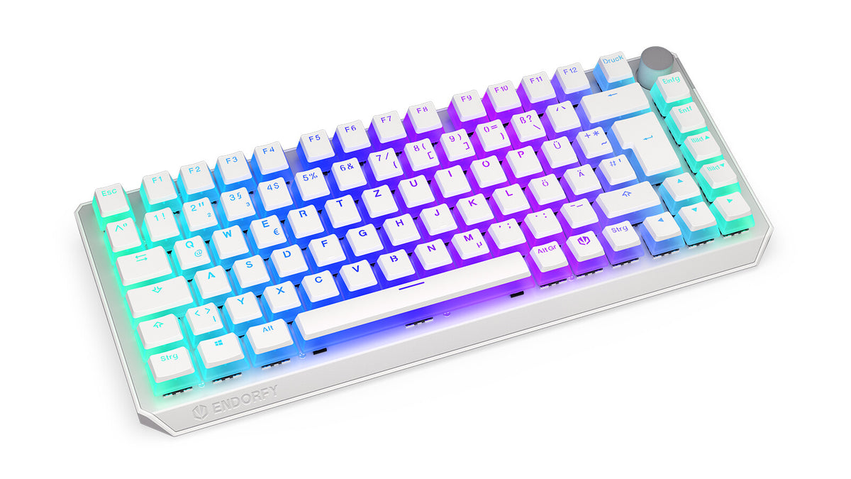 ENDORFY Thock 75% - USB Wired + RF Wireless RGB Mechanical Keyboard in White (QWERTZ German)