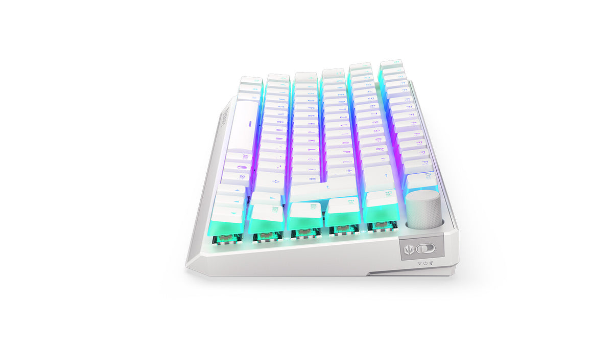 ENDORFY Thock 75% - USB Wired + RF Wireless RGB Mechanical Keyboard in White (QWERTZ German)