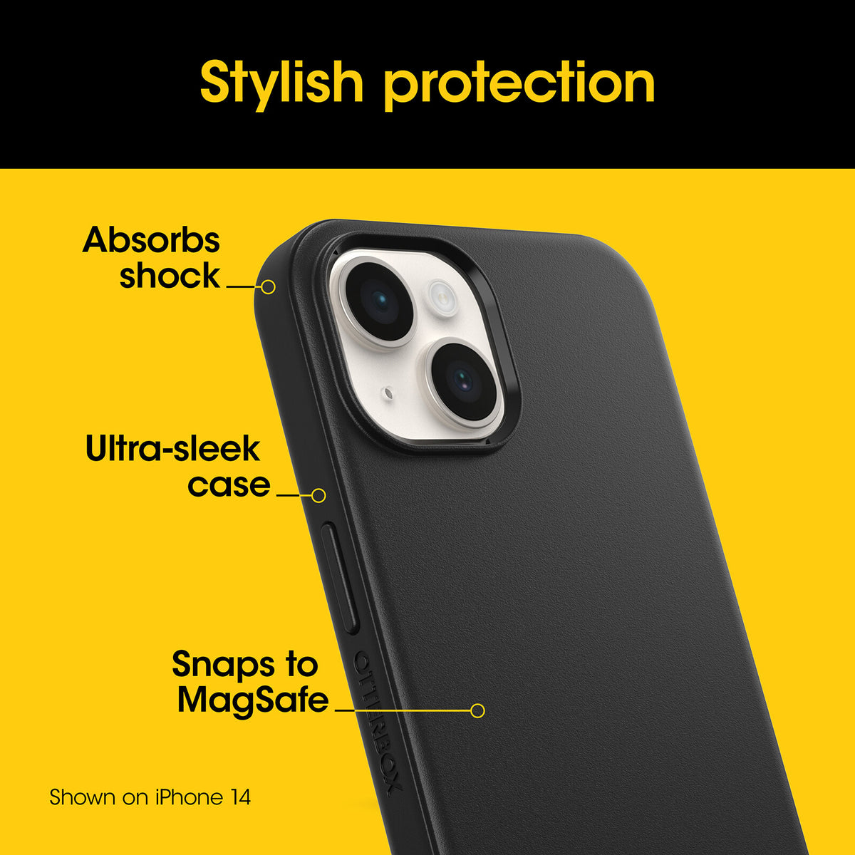 OtterBox Symmetry Series with MagSafe for iPhone 15 Pro in Black