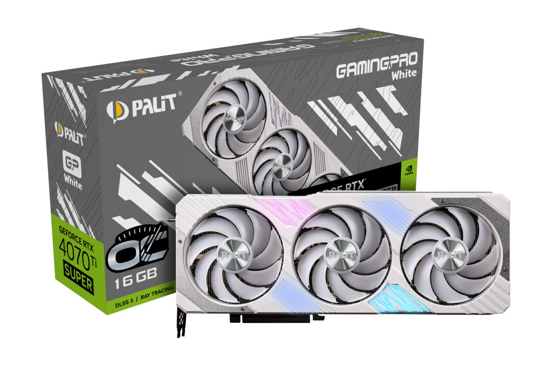 Palit GAMINGPRO White OC - NVIDIA 16 GB GDDR6X GeForce RTX 4070 SUPER graphics card