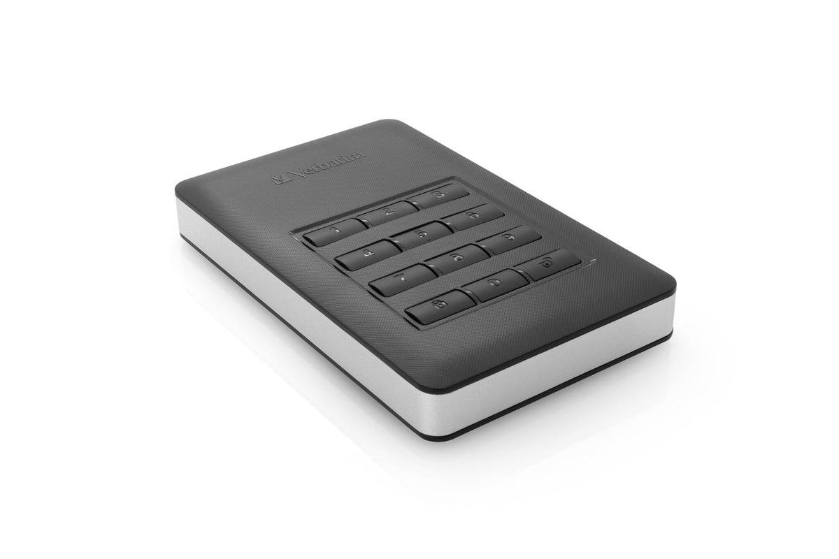 Verbatim Store &#39;n&#39; Go Secure Portable HDD with Keypad Access in Black / Silver - 2 TB