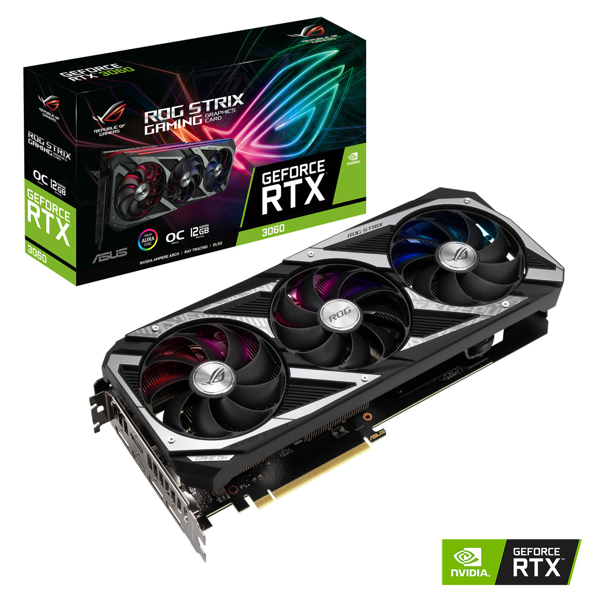 ASUS ROG STRIX V2 GAMING OC - NVIDIA 12 GB GDDR6 GeForce RTX 3060 graphics card