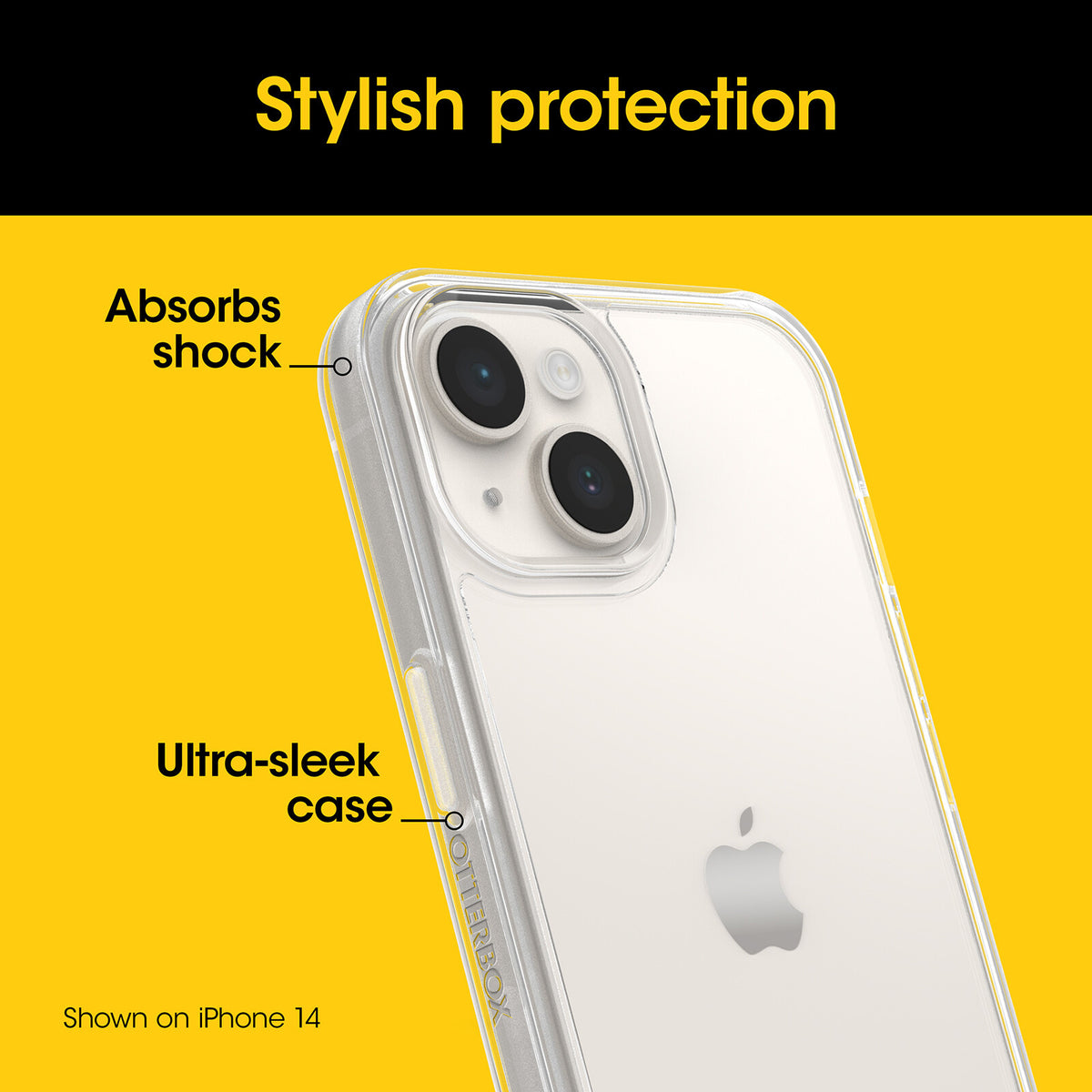 OtterBox Symmetry Clear Series for iPhone 15 in Transparent