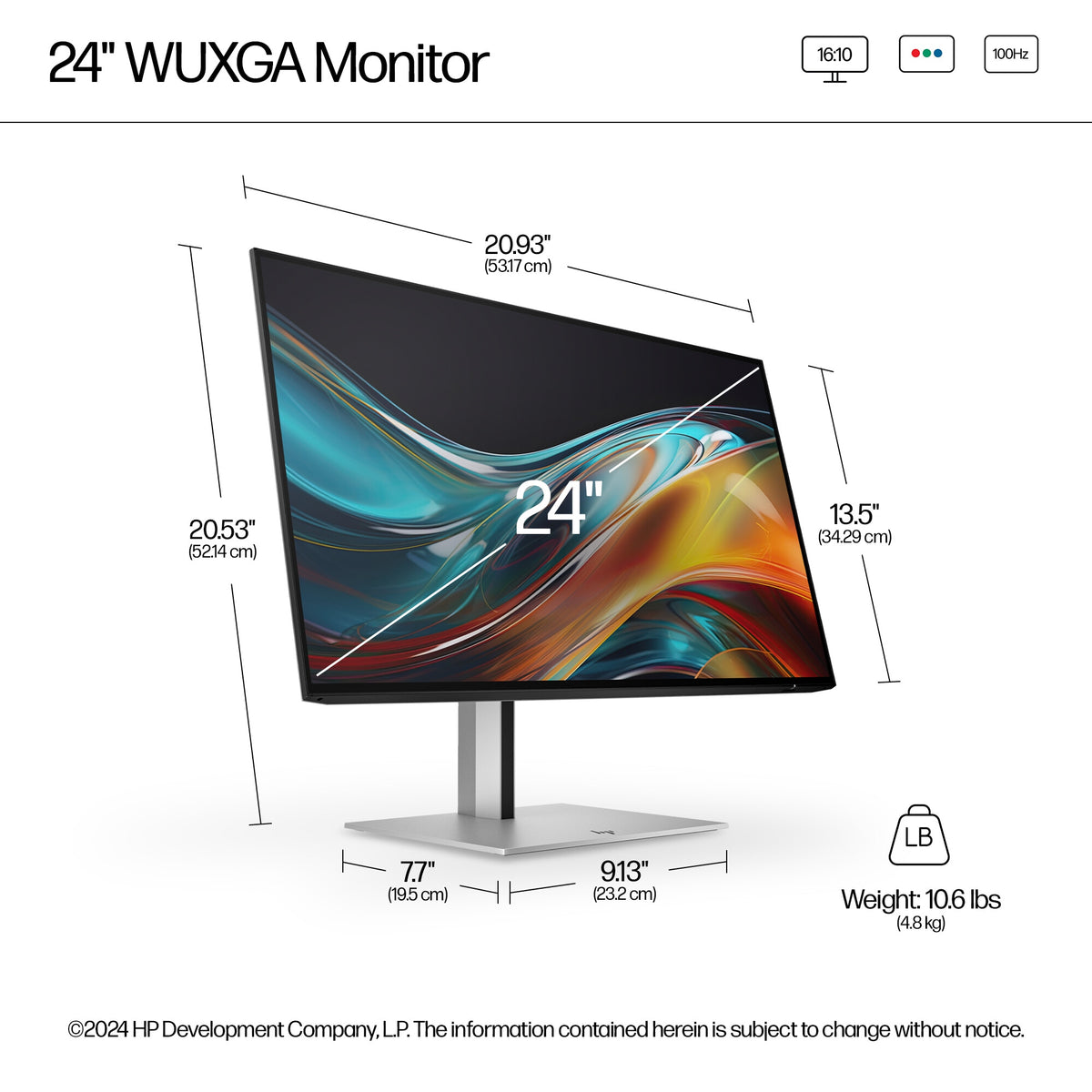 HP Series 7 Pro 24 inch WUXGA Monitor - 724pn