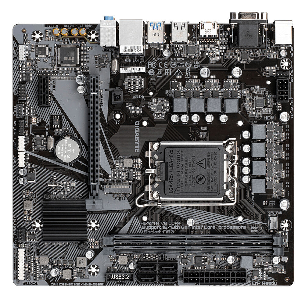 Gigabyte H610M H V2 DDR4 (rev. 1.0) micro ATX motherboard - Intel H610 LGA 1700