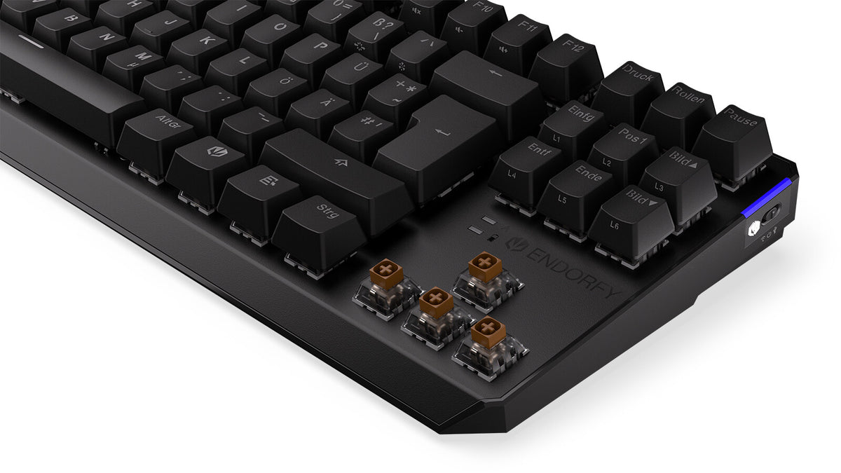 ENDORFY Thock TKL - USB Wired + RF Wireless RGB Mechanical Keyboard in Black (QWERTZ German)