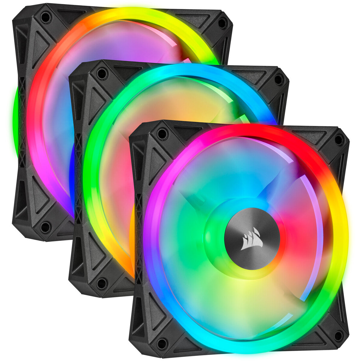 Corsair iCUE QL120 RGB - Computer Case Fan in Black / White - 120mm (Pack of 3)