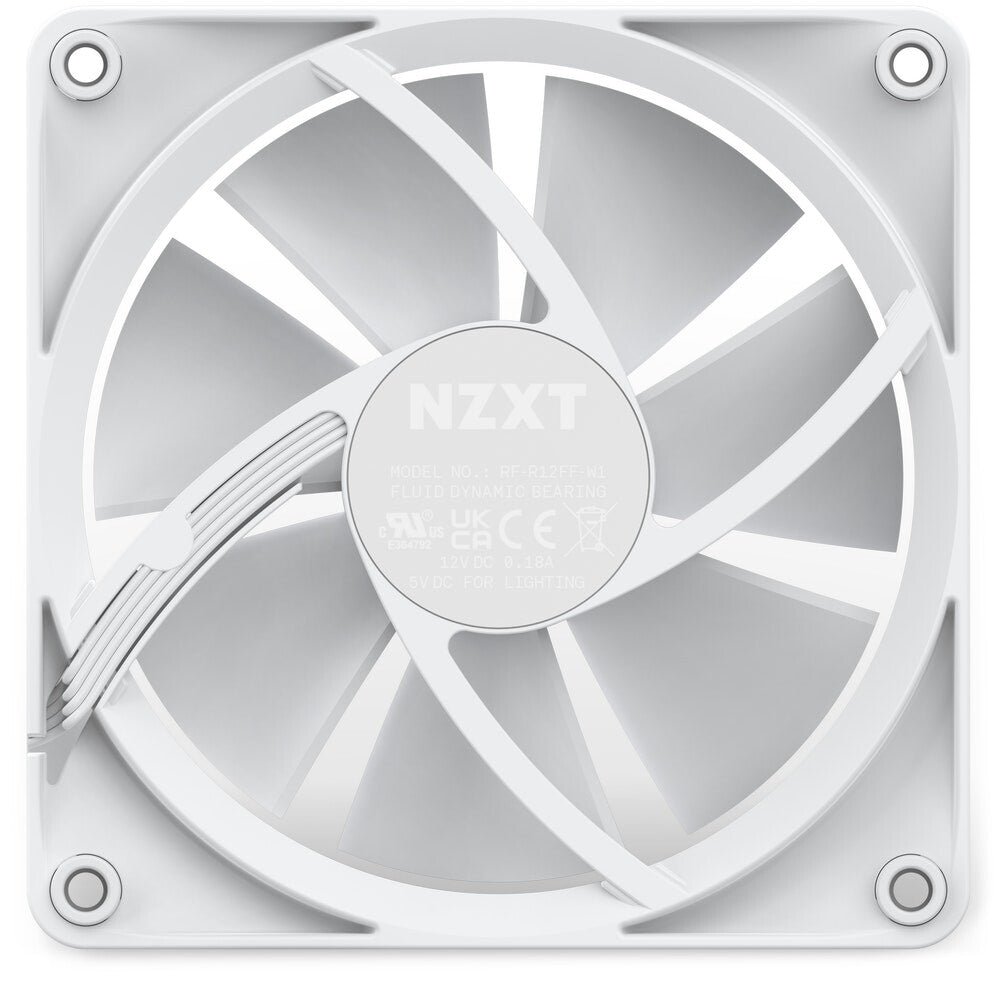 NZXT F120 RGB - Computer Case Fan in White - 120mm