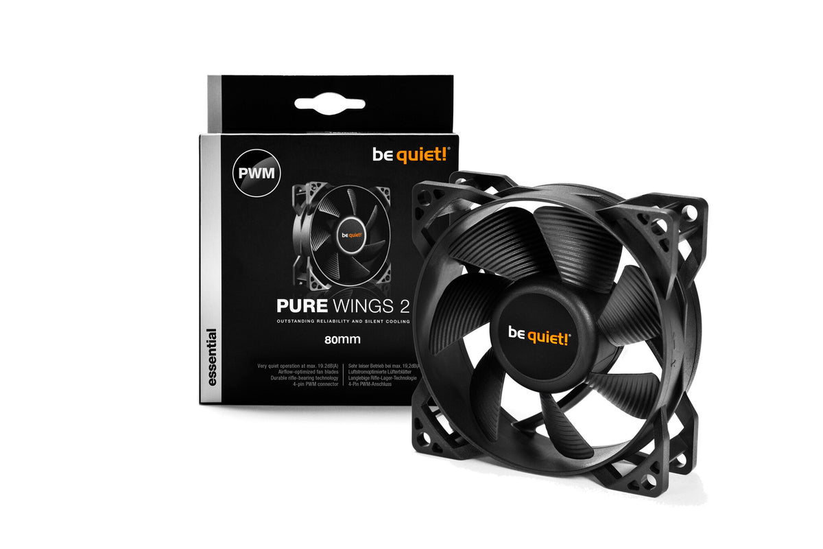 be quiet! Pure Wings 2 - Computer Case Fan in Black - 80mm