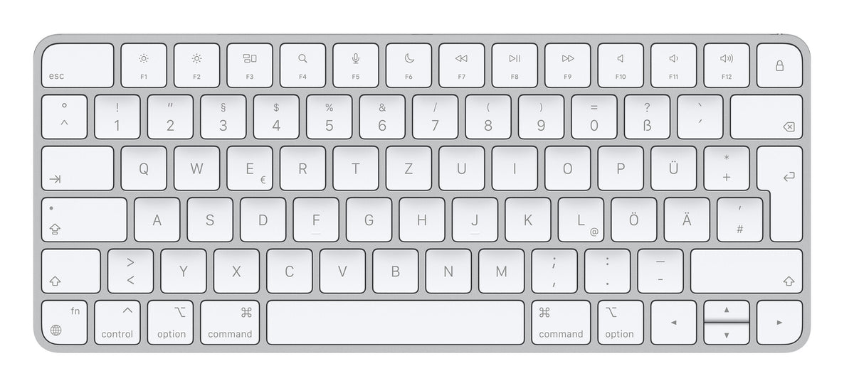 Apple Magic - USB Wired + Bluetooth Wireless Keyboard in Aluminium / White (QWERTZ German)