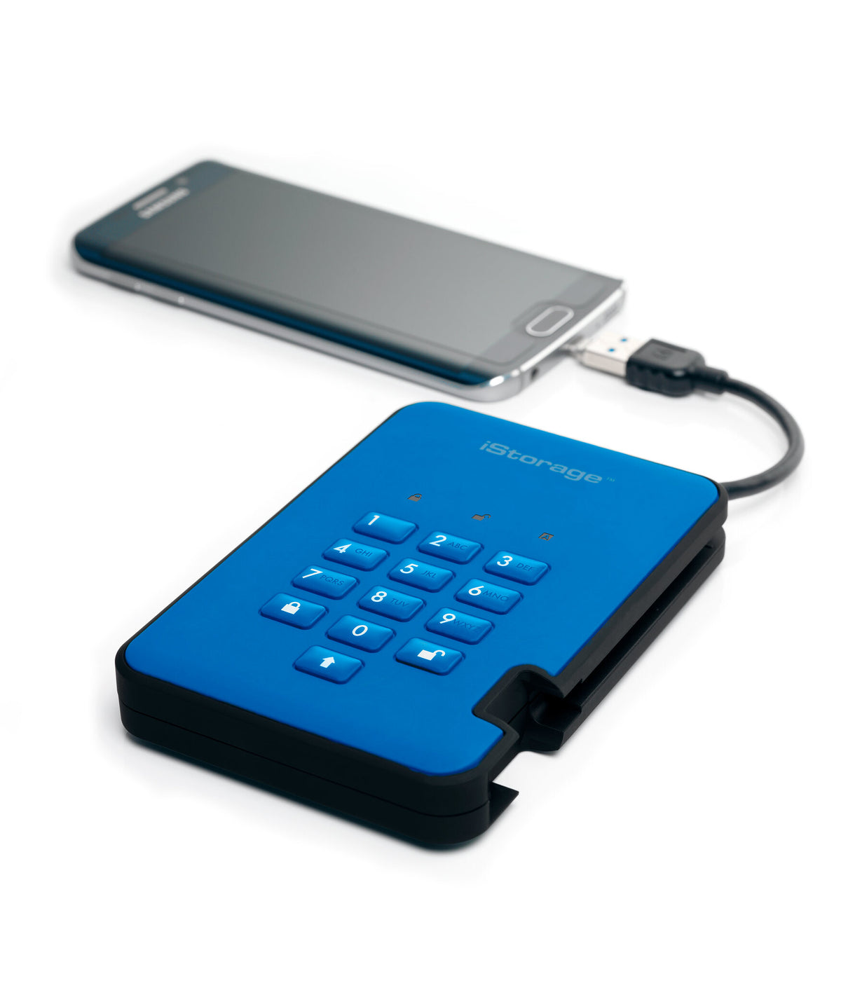 iStorage diskAshur2 - Secure Encrypted External hard drive in Blue - 1 TB