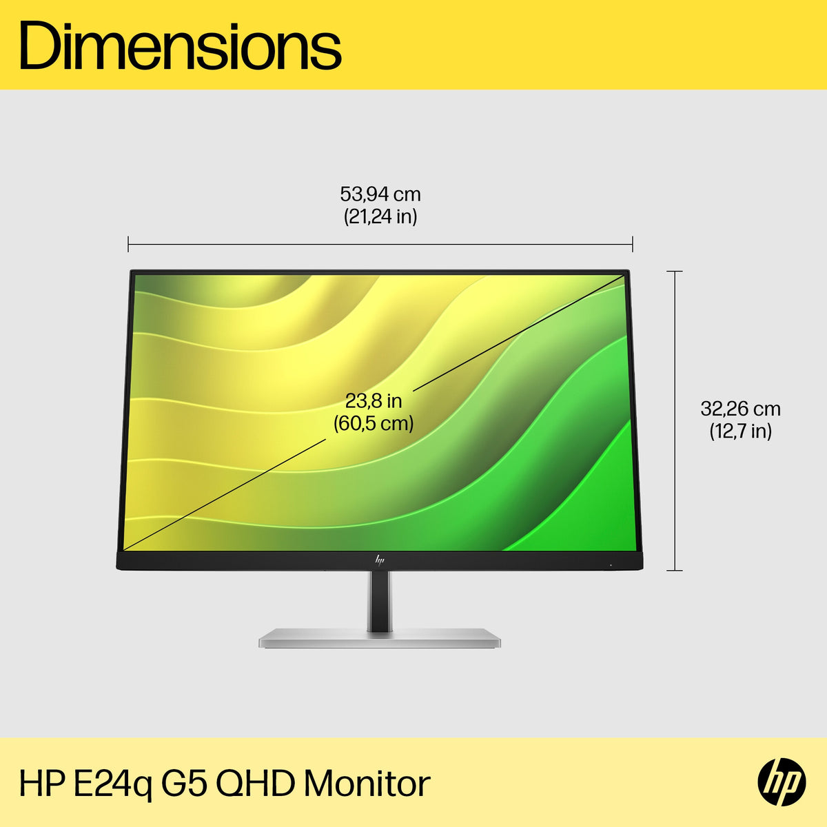 HP E24Q G5 - 60.5 cm (23.8&quot;) - 2560 x 1440 pixels Quad HD LED Monitor